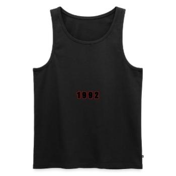 1992 Year Birthday - Men's Premium Organic Tank Top - black - Front - AI Model Male 178 light (178cm)