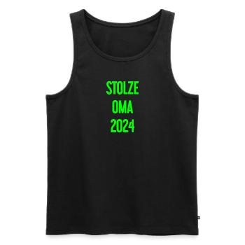 Stolze Oma 2024 – Perfekt für frischgebackene Omas - Männer Premium Bio Tank Top - Schwarz - Vorne - Michal (187cm)