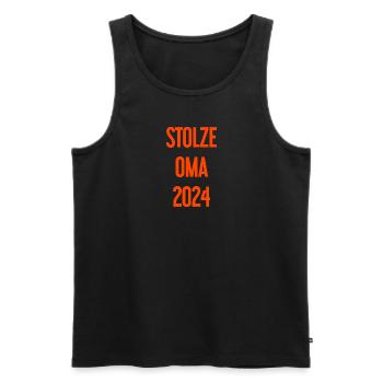 Stolze Oma 2024 – Perfekt für frischgebackene Omas - Männer Premium Bio Tank Top - Schwarz - Vorne - Michal (187cm)