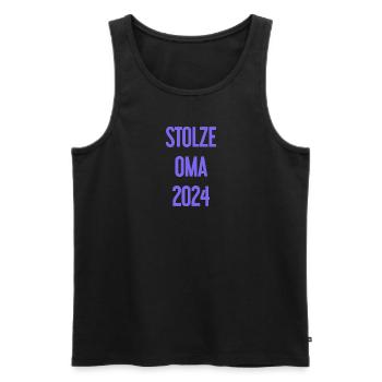 Stolze Oma 2024 – Perfekt für frischgebackene Omas - Männer Premium Bio Tank Top - Schwarz - Vorne - Michal (187cm)