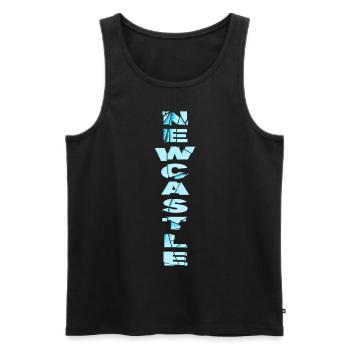 Newcastle Angleterre UK City Font Skyline Accueil - Débardeur bio Premium Homme - noir - Devant - AI Model Male 178 light (178cm)