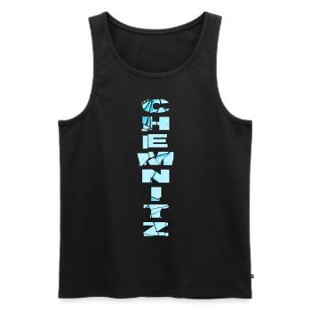 Chemnitz Germany City Font Skyline Home - Men's Premium Organic Tank Top - black - Front - AI Model Male 178 light (178cm)