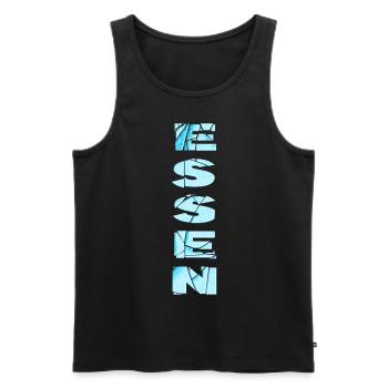 Essen Deutschland Stadt Schrift Skyline Heimat - Männer Premium Bio Tank Top - Schwarz - Vorne - Michal (187cm)