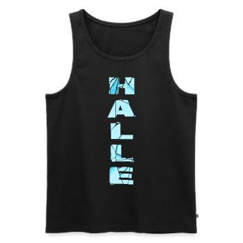 Hall Germany City Font Skyline Home - Men's Premium Organic Tank Top - black - Front - Michal (187cm)