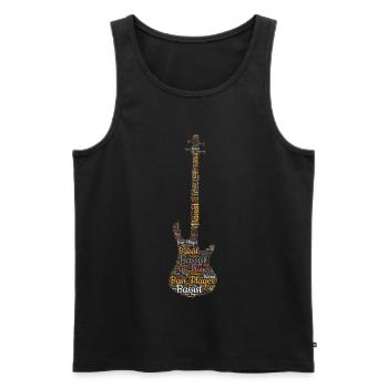 Bass guitar Word cloud for bassist bass player - Men's Premium Organic Tank Top - black - Front - AI Model Male 178 light (178cm)