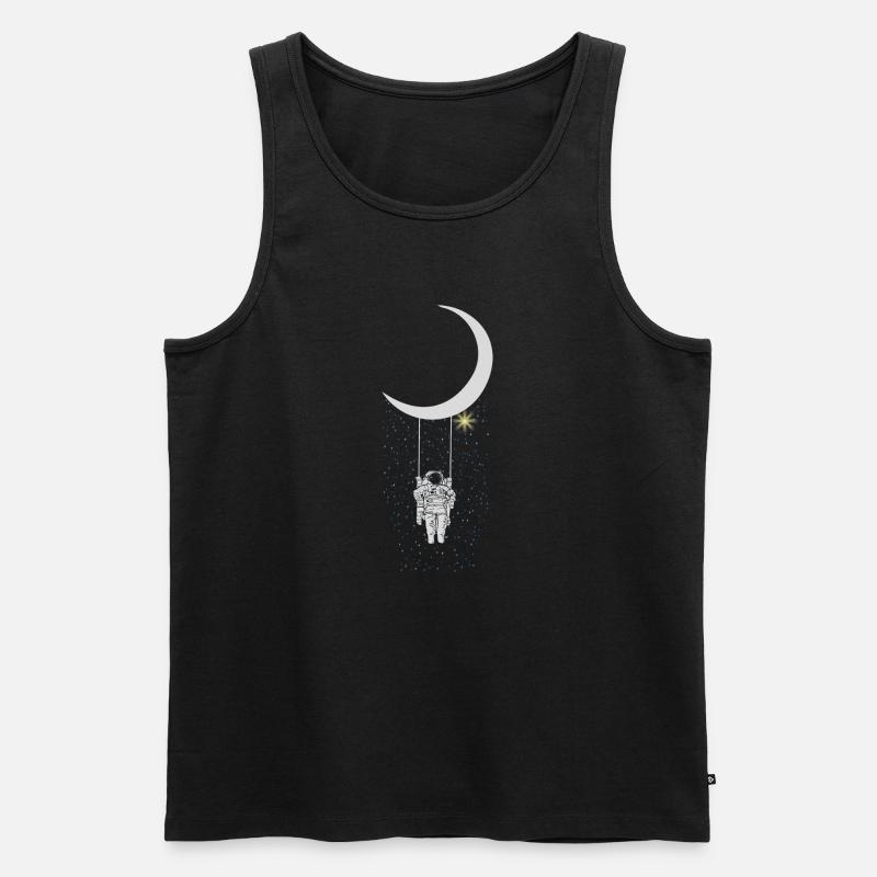 Astronaut - Männer Premium Bio Tank Top - Schwarz