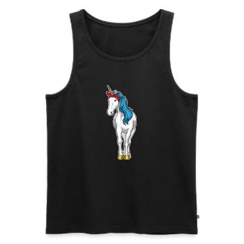 Einhorn Haarschleife - Männer Premium Bio Tank Top - Schwarz - Vorne - Michal (187cm)