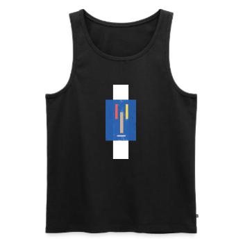 Visage abstrait sur un pull - Débardeur bio Premium Homme - noir - Devant - Michal (187cm)
