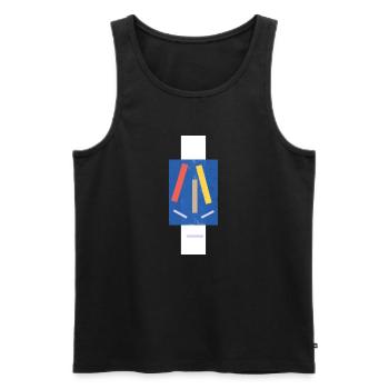 Abstrakte Farbpinsel Grimmiges Gesicht - Männer Premium Bio Tank Top - Schwarz - Vorne - Michal (187cm)