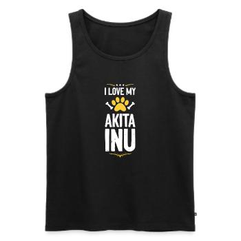 L’amour pour mon Akita Inu - Débardeur bio Premium Homme - noir - Devant - Michal (187cm)
