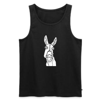 Donkey Schwarz-Weiß Online-Grafik - Männer Premium Bio Tank Top - Schwarz - Vorne - Michal (187cm)