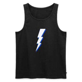Blitz 4 blau - Männer Premium Bio Tank Top - Schwarz - Vorne - AI Model Male 178 light (178cm)