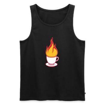 kaffee tee tasse kuchen trinken durst cafe lecker - Männer Premium Bio Tank Top - Schwarz - Vorne - Michal (187cm)
