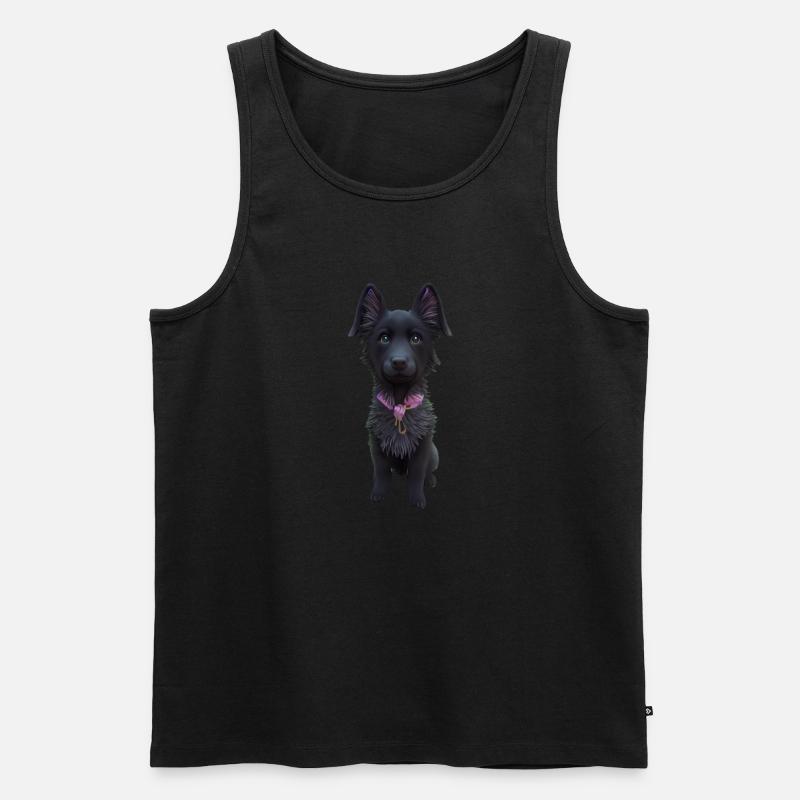 Schwarzer Schäferhund - Männer Premium Bio Tank Top - Schwarz