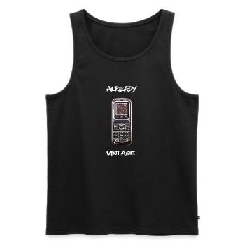 déjà vintage - Débardeur bio Premium Homme - noir - Devant - Michal (187cm)