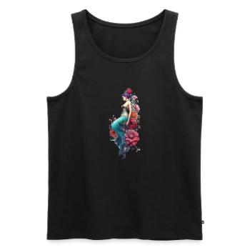 Die Frau aus den Blumen - Männer Premium Bio Tank Top - Schwarz - Vorne - Michal (187cm)