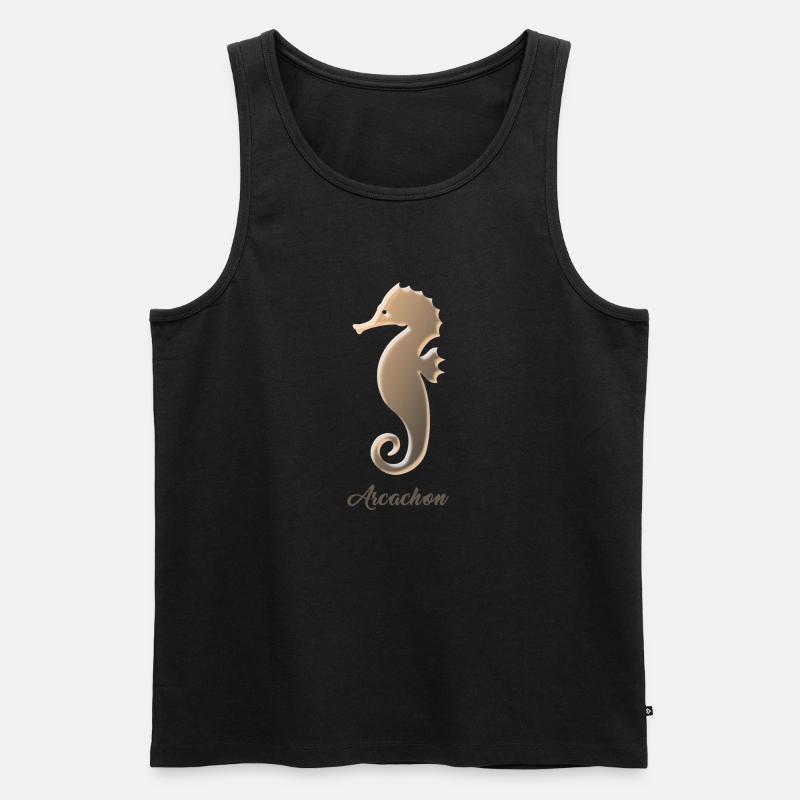 Seepferdchen - Männer Premium Bio Tank Top - Schwarz