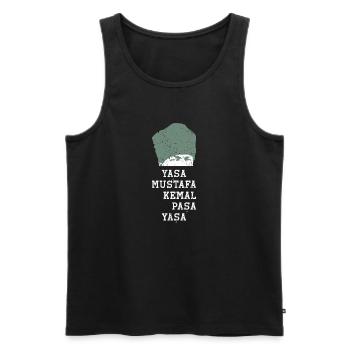 Ataturk Turkey Ruler Mustafa Kemal Silhouette - Men's Premium Organic Tank Top - black - Front - Michal (187cm)