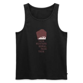 Ataturk Turkey Ruler Mustafa Kemal Silhouette - Men's Premium Organic Tank Top - black - Front - Michal (187cm)