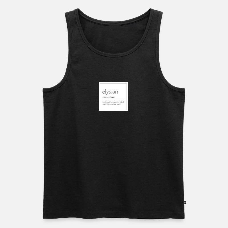 Elysian Elegance Typografie - Männer Premium Bio Tank Top - Schwarz
