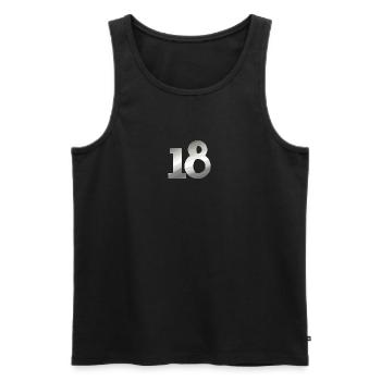 für männer, 18 metallischer farbverlauf - Männer Premium Bio Tank Top - Schwarz - Vorne - Michal (187cm)
