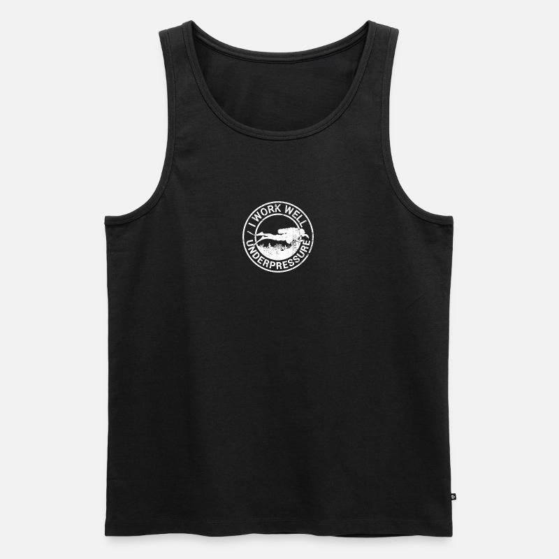 Under Pressure Diver Emblem - Männer Premium Bio Tank Top - Schwarz