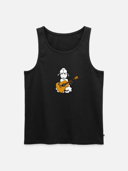 Schapen die gitaar spelen - Mannen Premium Bio Tanktop - zwart