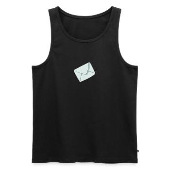 letter - Men's Premium Organic Tank Top - black - Front - AI Model Male 178 light (178cm)