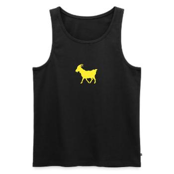 G.O.A.T Ziege gelb - Männer Premium Bio Tank Top - Schwarz - Vorne - Michal (187cm)