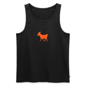 Ziege orange GOAT - Männer Premium Bio Tank Top - Schwarz - Vorne - Michal (187cm)