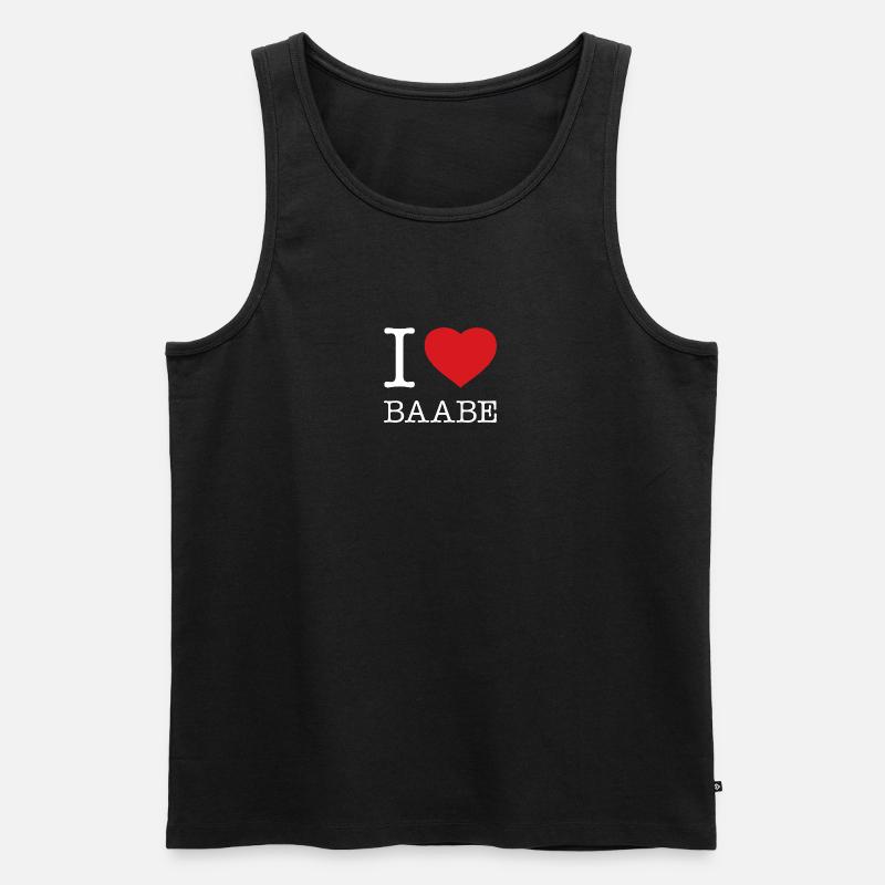 I LOVE BAABE - Männer Premium Bio Tank Top - Schwarz
