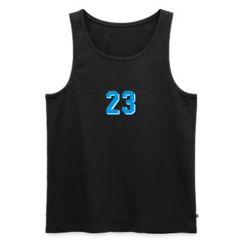 dreiundzwanzig - Men's Premium Organic Tank Top - black - Front - AI Model Male 178 light (178cm)