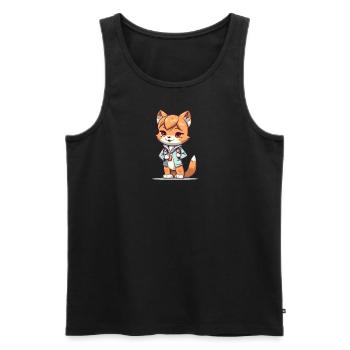 japanisch Hund Shiba Inu Krankenschwester - Männer Premium Bio Tank Top - Schwarz - Vorne - AI Model Male 178 light (178cm)