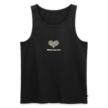 Leopardenmuster Herzmotiv , my love, afrikanische - Männer Premium Bio Tank Top - Schwarz - Vorne - AI Model Male 178 light (178cm)