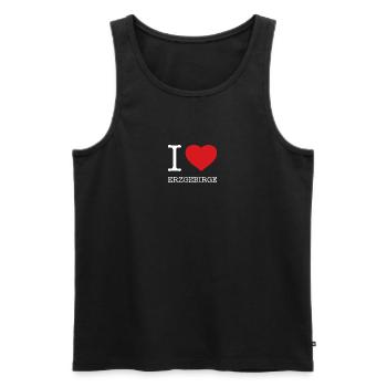 I LOVE ERZGEBIRGE - Männer Premium Bio Tank Top - Schwarz - Vorne - Michal (187cm)