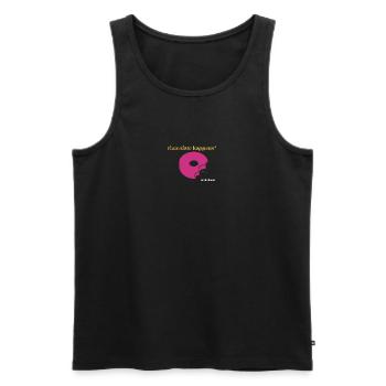 Pink Donut mit Schoko-Akzent - Männer Premium Bio Tank Top - Schwarz - Vorne - AI Model Male 178 light (178cm)
