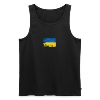 Brushed Ukrainian Flag Palette - Men's Premium Organic Tank Top - black - Front - AI Model Male 178 light (178cm)