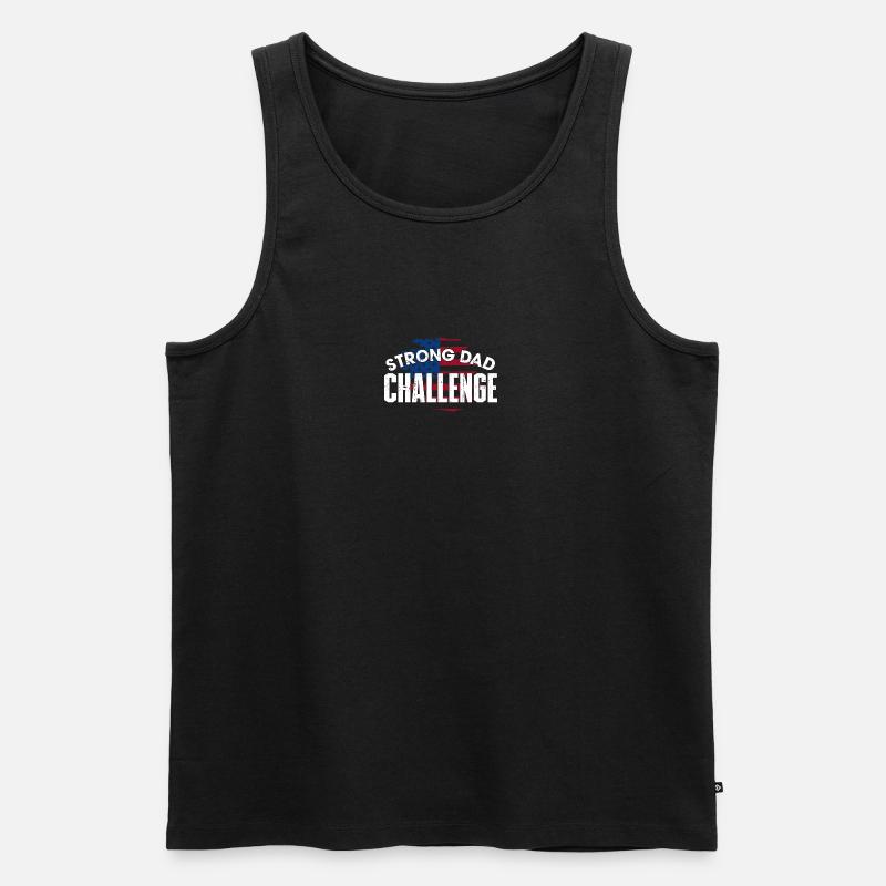 Herausforderung des starken Vaters - Männer Premium Bio Tank Top - Schwarz