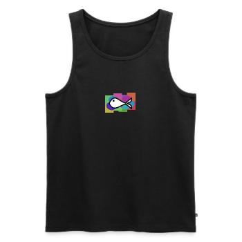 FISH. SARDINE. APRIL FOOL. SEA. OCEAN - Men's Premium Organic Tank Top - black - Front - Michal (187cm)