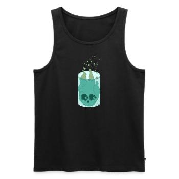 THE SMOKE - Men's Premium Organic Tank Top - black - Front - Michal (187cm)