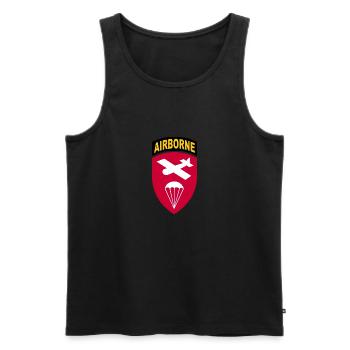 Vintage WWII - Airborne Command Special Operations - Men's Premium Organic Tank Top - black - Front - AI Model Male 178 light (178cm)