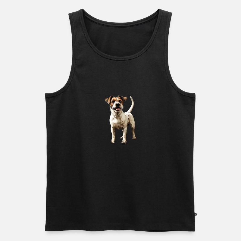 Jack Russel Terrier - Männer Premium Bio Tank Top - Schwarz