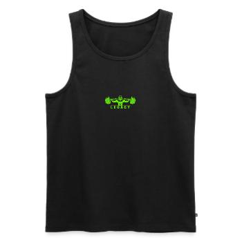 Legacy Minimalist Gym Design – Neon Green Fitness  - Débardeur bio Premium Homme - noir - Devant - Michal (187cm)