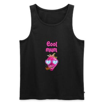 cool mum,pipe,strawberry,pop-art,pink,sunglasses - Men's Premium Organic Tank Top - black - Front - AI Model Male 178 light (178cm)