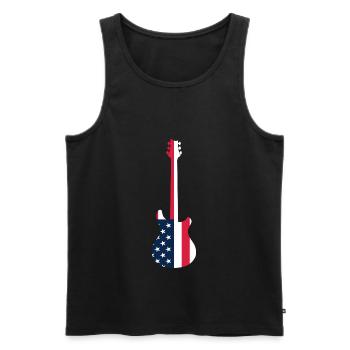 GUITARE AVEC AMERICAN FLAG GUITARS - Débardeur bio Premium Homme - noir - Devant - AI Model Male 178 light (178cm)