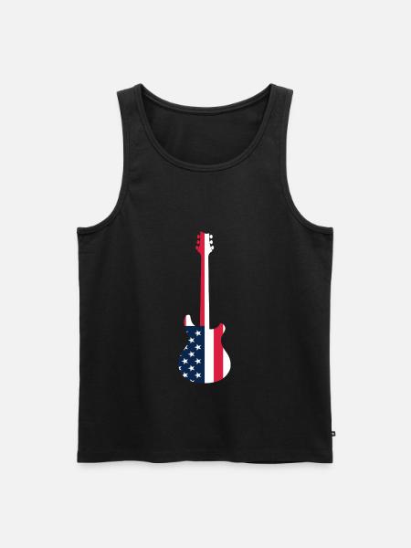 GUITAR WITH AMERICAN FLAG GUITARS - Men's Premium Organic Tank Top - black