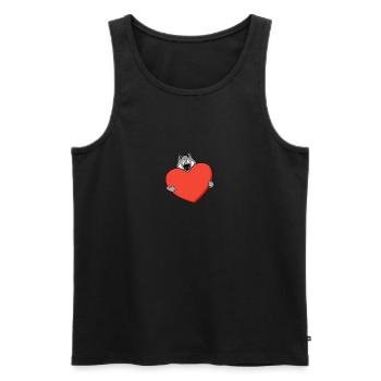 Husky with heart - Men's Premium Organic Tank Top - black - Front - AI Model Male 178 light (178cm)