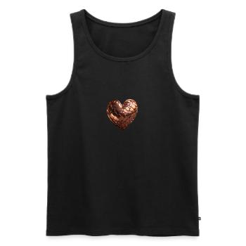 Bronzeherz - Männer Premium Bio Tank Top - Schwarz - Vorne - Michal (187cm)