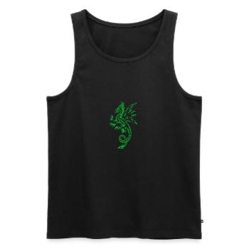 Green Dragon, Power Animal - Men's Premium Organic Tank Top - black - Front - AI Model Male 178 light (178cm)
