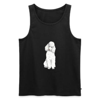Toy poodle white - Men's Premium Organic Tank Top - black - Front - AI Model Male 178 light (178cm)